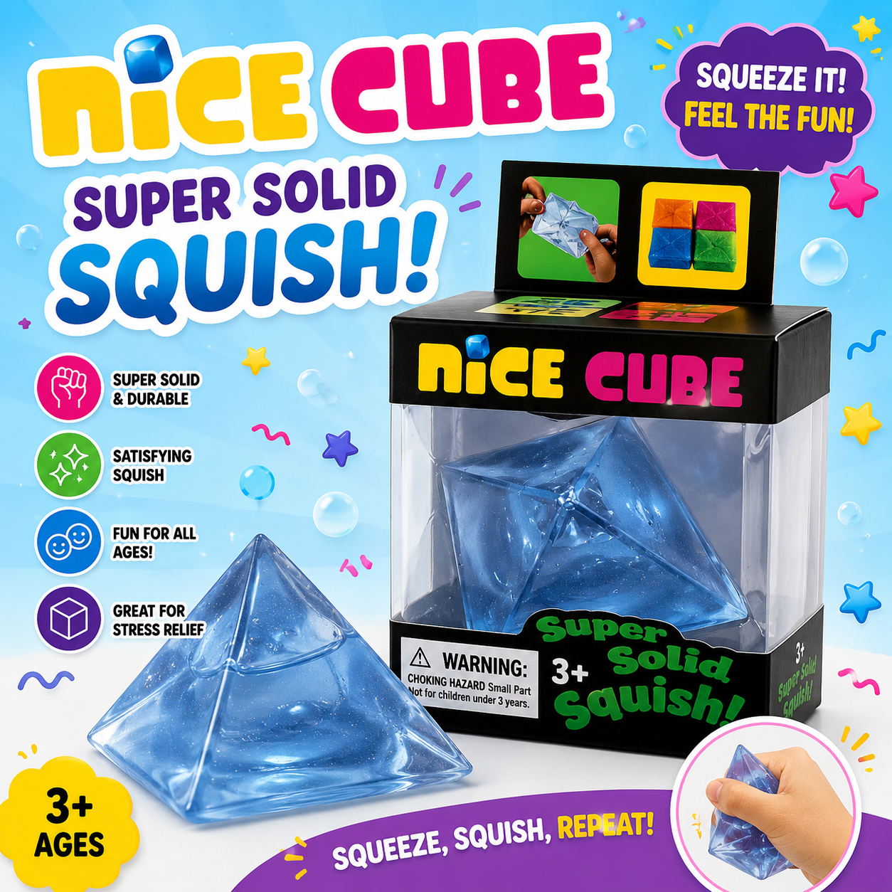 Nice Cube Pyramid Squishy Toy Set – Fidget Cubes