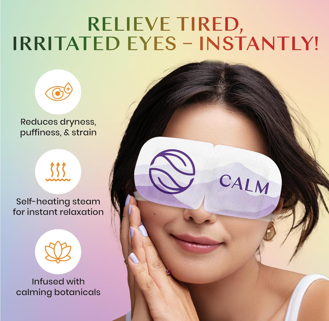 BODY RESTORE Steam Eye Mask Spa Relax Five Packs or Single: 5 PACK Lavender
