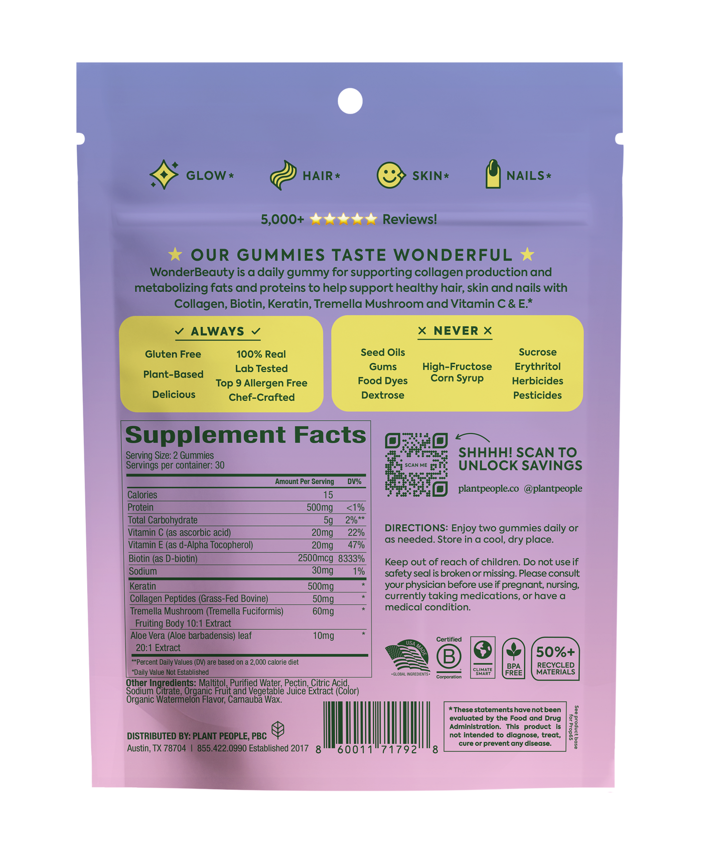 WonderBeauty - Hair, Skin & Nails Gummies