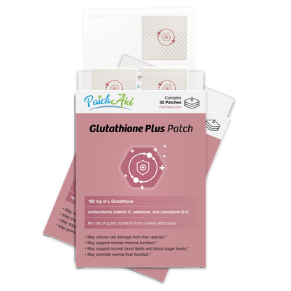 Glutathione Plus Patch - Antioxidant & Detox Support: 12-Pack with Display Case