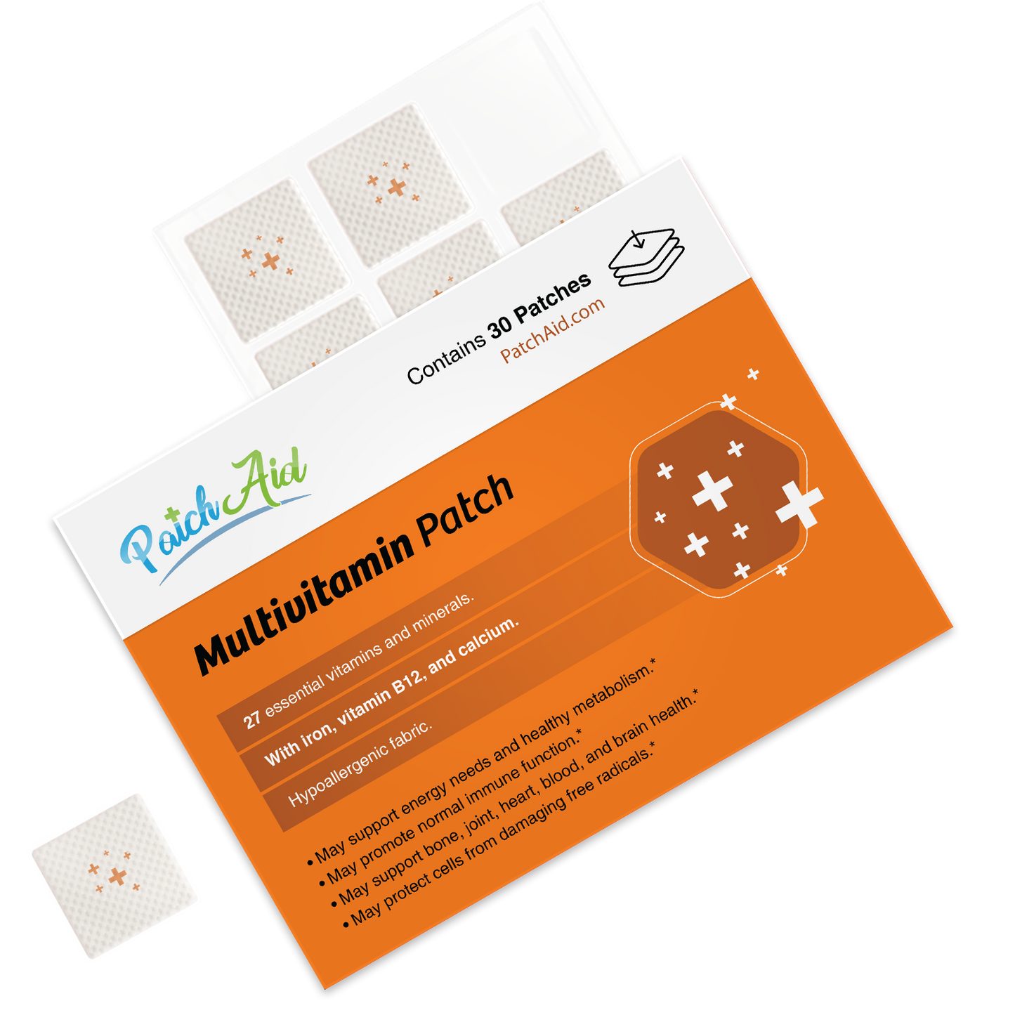 MultiVitamin Plus Patch - Daily Vitamins & Mineral Support: 12-Pack with Display Case