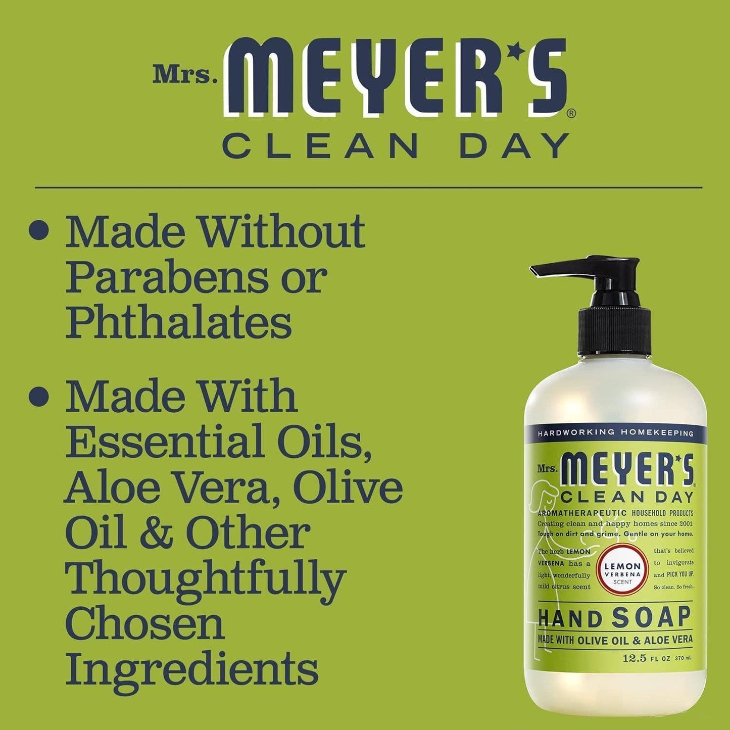 Mrs. Meyers Clean Day Liquid Hand Soap, Lemon Verbena 12.5 oz