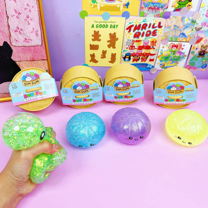 Glitter Bead Dumpling Shape Squishy Stress Relief Toy: Glitter Bead Emoji Dumpling / ONE SIZE