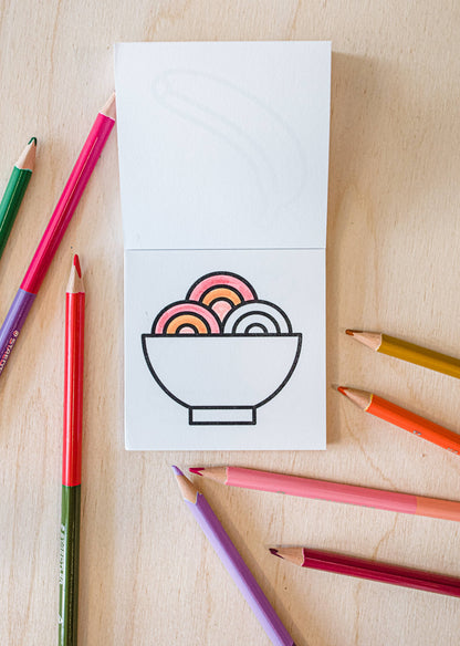 Tiny Eats Treats Easy Tear Glue Bind Coloring Book for Adult