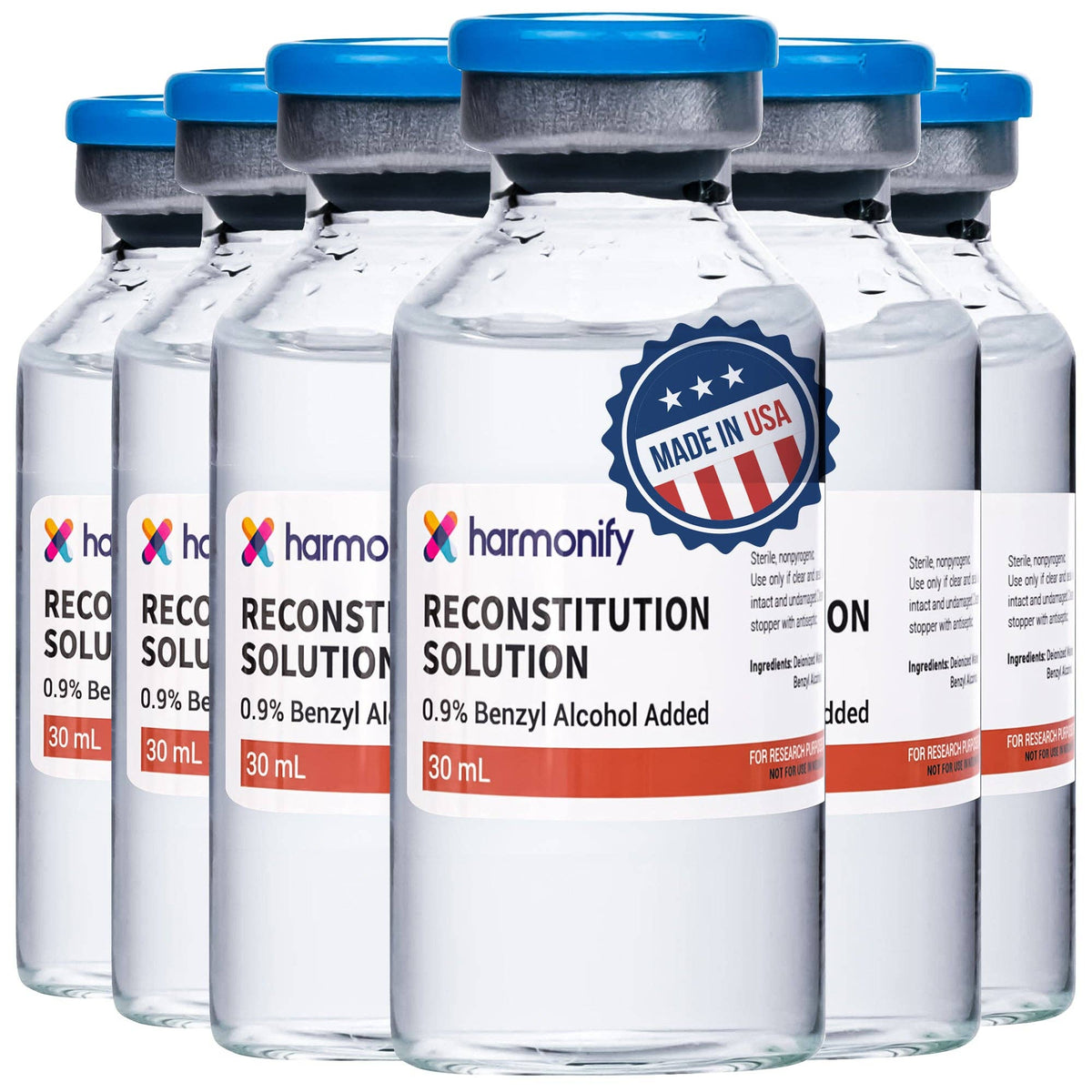 HARMONIFY Reconstitution Solution – 6 Pack 30 mL Premium Glass Vials
