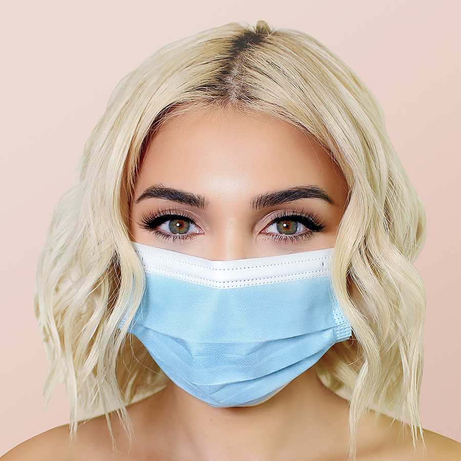 Blue Face Masks 50pk 3ply Disposable, Non-medical