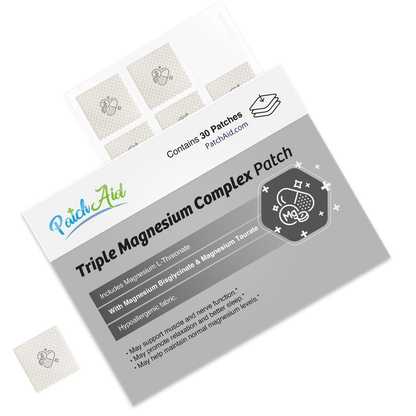Triple Magnesium Complex Patch - Relaxation & Muscle Support: 12-Pack with Display Case