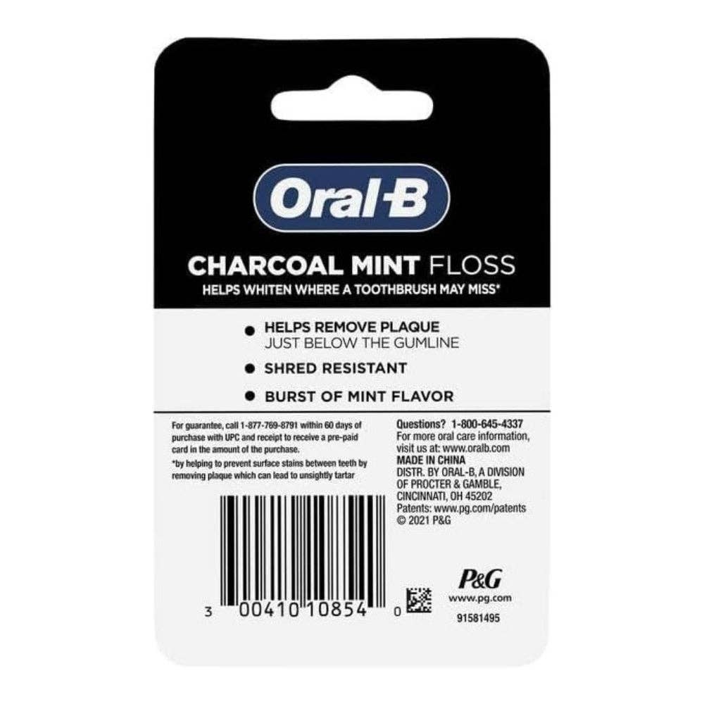 Oral-B Charcoal Mint Floss,  54.6 YD / (50m)
