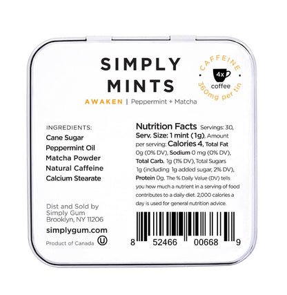 Simply Mints - Awaken (Caffeine) | Pack of Six
