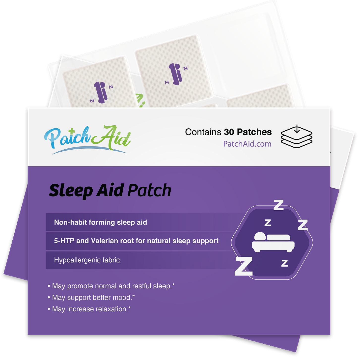 Sleep Aid Topical Vitamin Patch - Natural Sleep Support: 12-Pack with Display Case