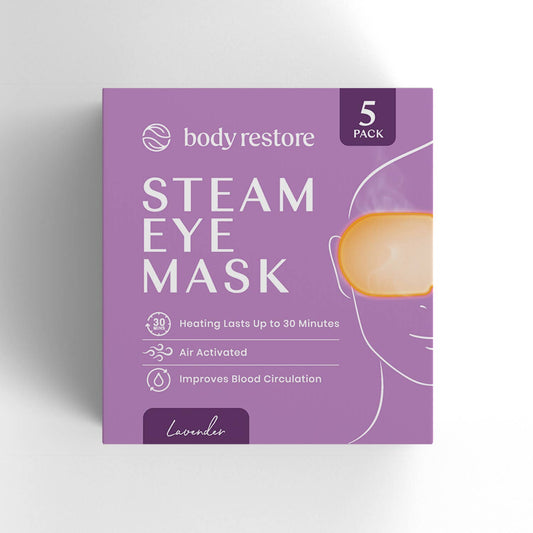 BODY RESTORE Steam Eye Mask Spa Relax Five Packs or Single: 5 PACK Lavender