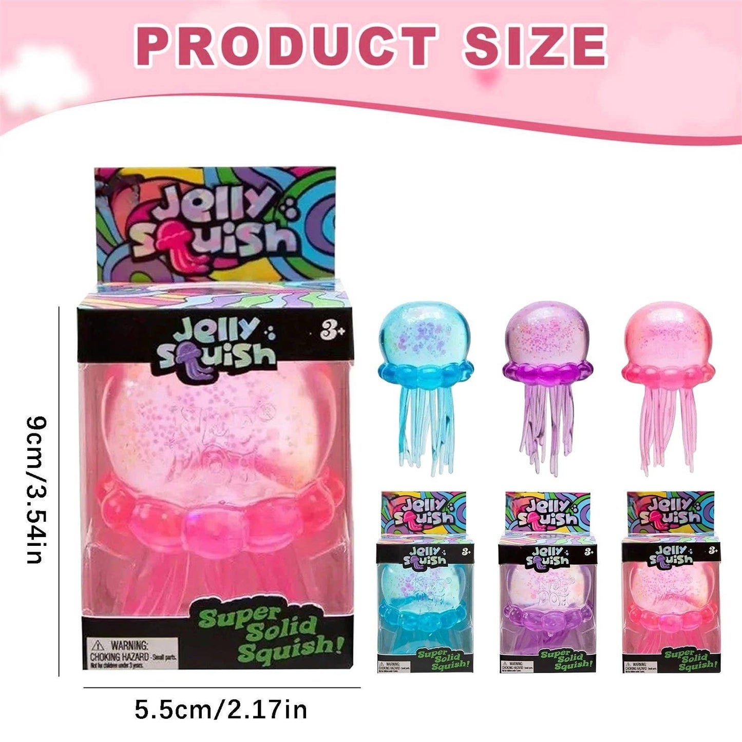 Nice Cube Jellyfish Squishy Sensory Stress Relief Toys in Box Squeeze Fidget Toy: Purple cube / 1 pc