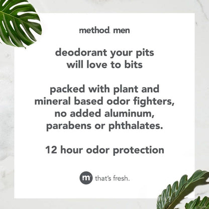 Method Men Aluminum Free Deodorant Stick, Cedar + Cypress, 2.65 oz