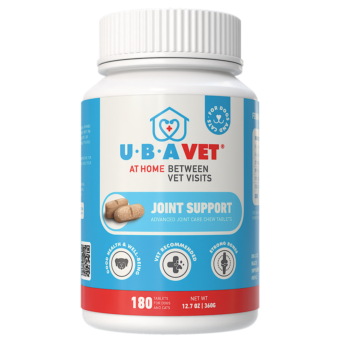 UBAVET Joint Support Chew Tablets for Dog & Cats: 90 ct