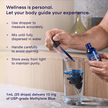 Methylene Blue - USP Grade & Lab Tested - Liquid Drops