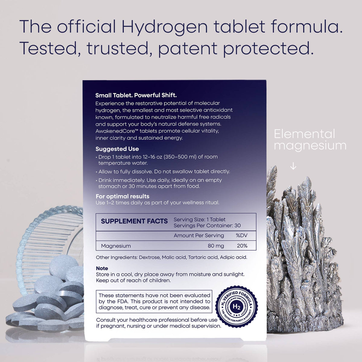 Hydrogen Molecular Water Tablets - Pure Magnesium Supplement