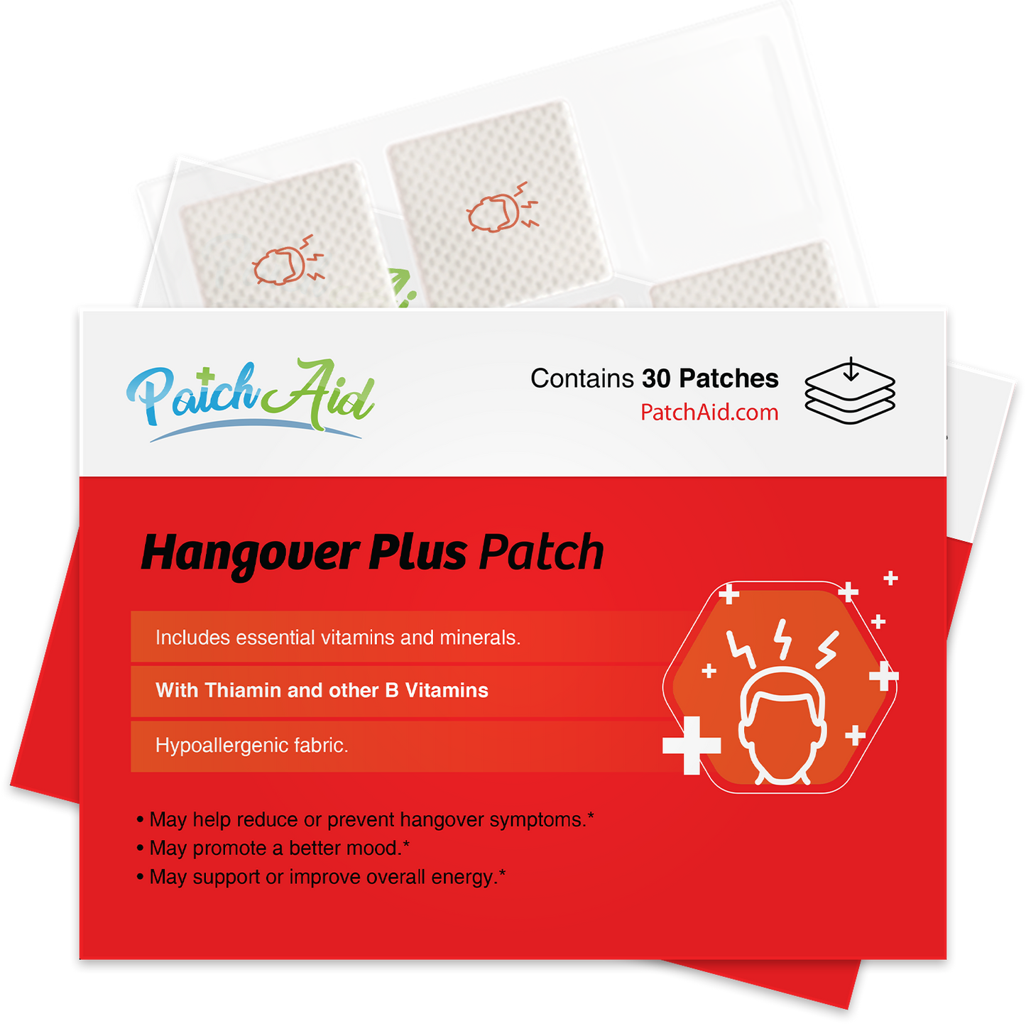 Hangover Plus Patch - Fast Recovery & Vitamin Support: 1-Pack