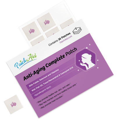 Anti-Aging Complete Vitamin Patch - Skin Health & Vitality: 12-Pack with Display Case