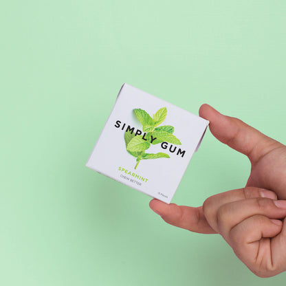 Spearmint Chewing Gum - Natural + Plastic-Free | 12 Pack