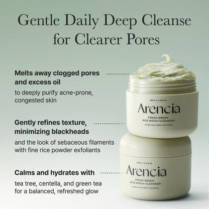 Arencia Fresh Green Rice Mochi Cleanser 4.23oz | Wholsale K-Beauty
