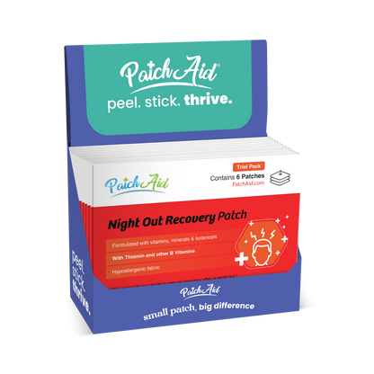 Night Out Recovery Patch - Fast Recovery & Vitamin Support: 12-Pack with Display Case