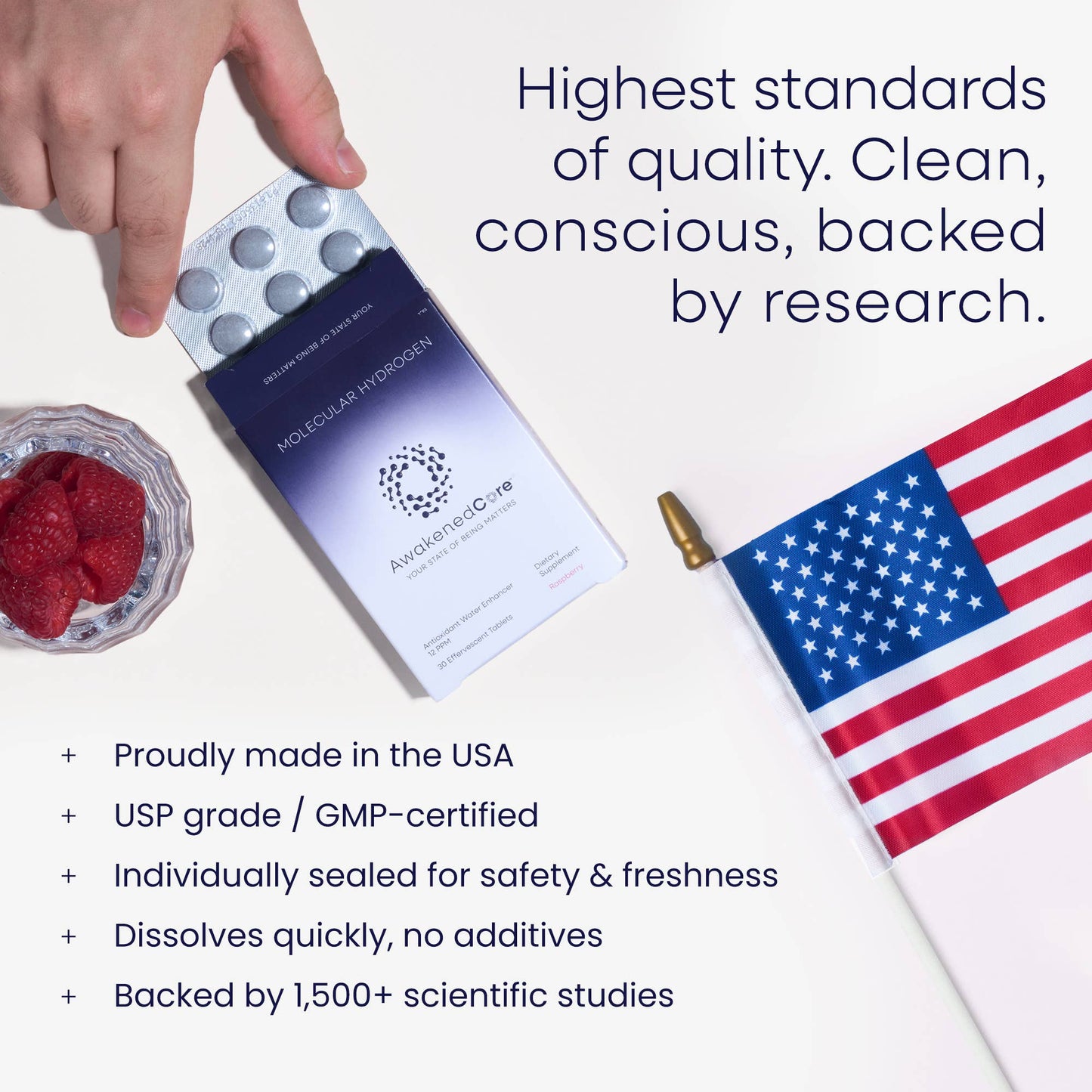 Hydrogen Molecular Official Tablets - Raspberry Flavored
