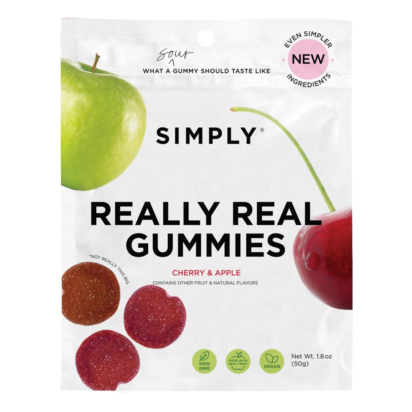 Really Real Gummies - Sour Apple & Cherry (1.8 oz Bags)