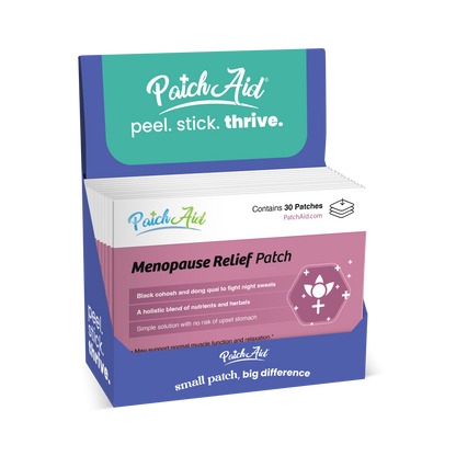 Menopause Relief Patch - Natural Symptom Relief & Support: 12-Pack with Display Case