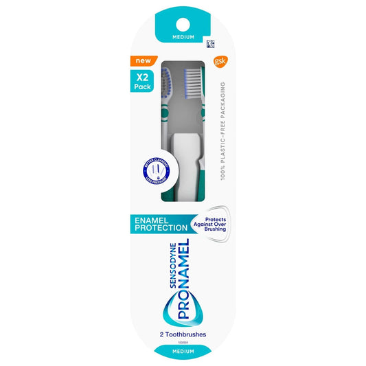 Sensodyne Pronamel Enamel Protection Toothbrush, Medium, 2ct