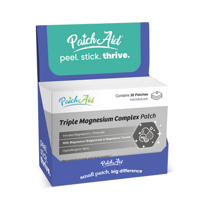 Triple Magnesium Complex Patch - Relaxation & Muscle Support: 12-Pack with Display Case