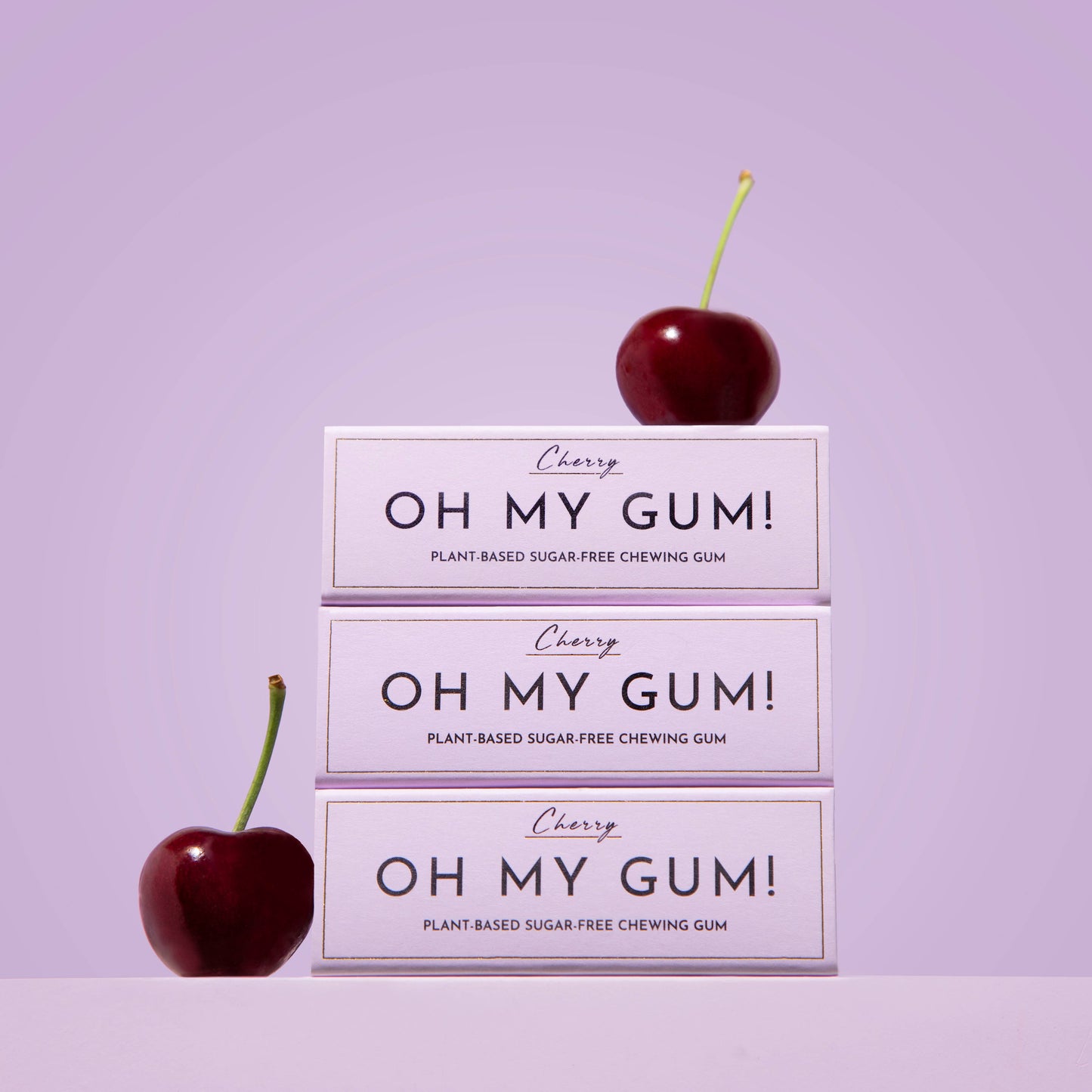 Cherry Chewing Gum - Plastic-free | Sugar-free | Plant-based