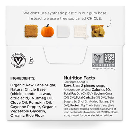 Pumpkin Spice Chewing Gum - Natural + Plastic-Free | 6 Pack