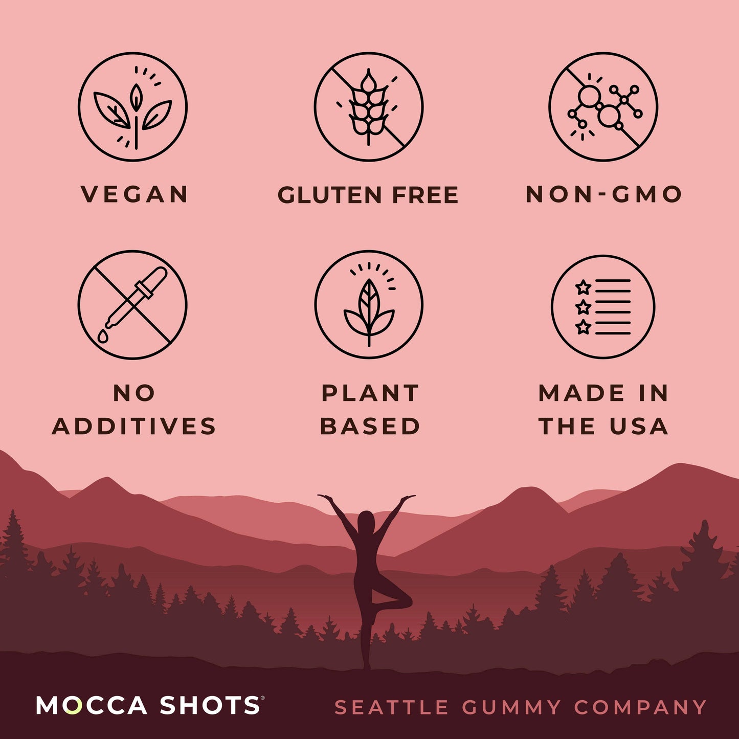 Mocca Shots Energy Gummies SUGAR FREE | 12-Pack, Strawberry