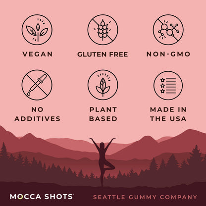 Mocca Shots Energy Gummies SUGAR FREE | 12-Pack, Strawberry