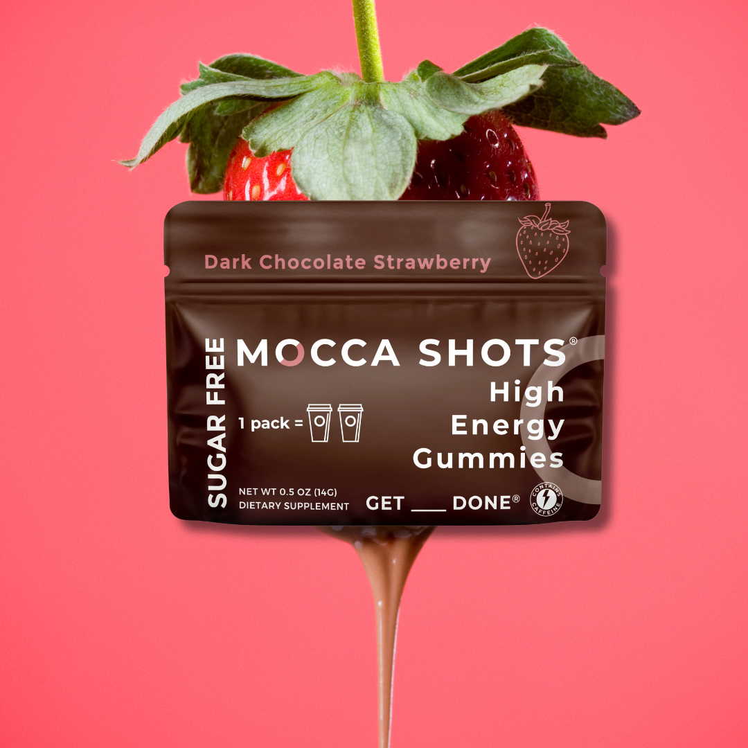 Mocca Shots Energy Gummies SUGAR FREE | 12-Pack, Strawberry
