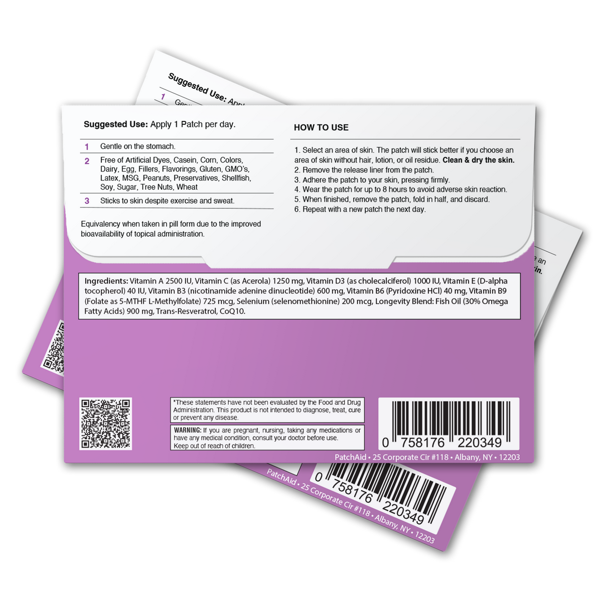 Anti-Aging Complete Vitamin Patch - Skin Health & Vitality: 12-Pack with Display Case