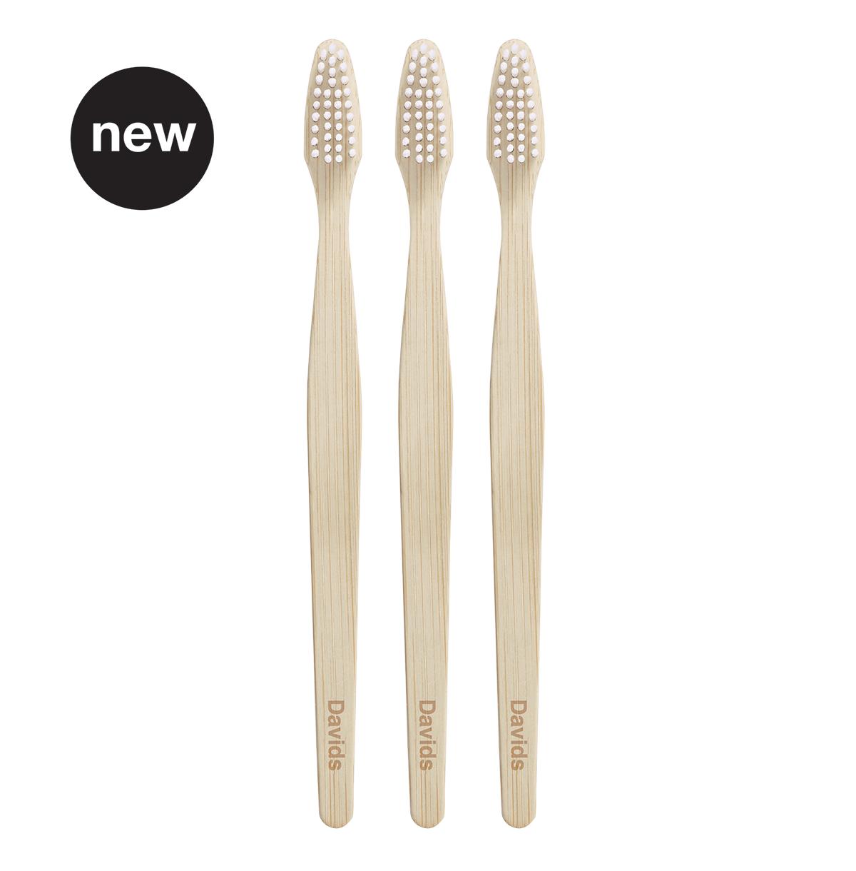 Davids premium bamboo toothbrush | adult soft | 3 pack