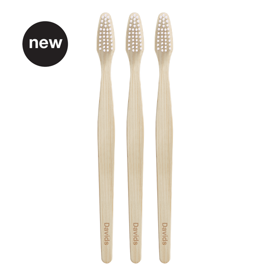 Davids premium bamboo toothbrush | adult soft | 3 pack