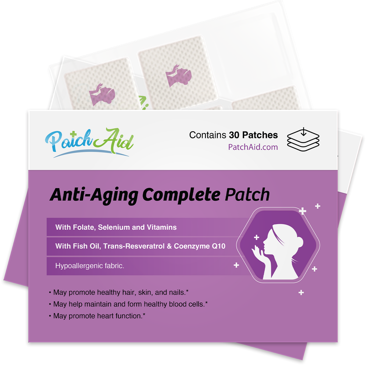 Anti-Aging Complete Vitamin Patch - Skin Health & Vitality: 12-Pack with Display Case