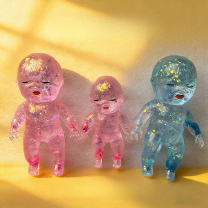 Glitter Jelly Doll Squishy Toy Soft Squeeze Stress Relief: Pink Glitter Doll Squishy / 14cm/5.5inch