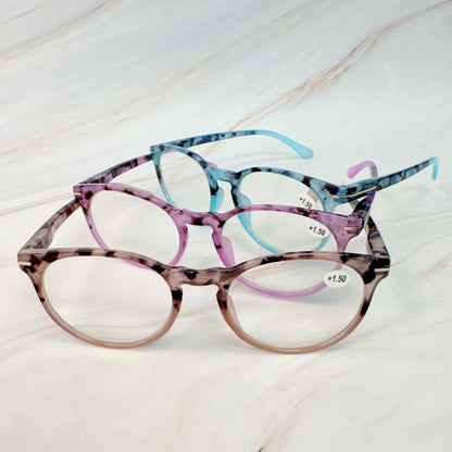 Color Tortoise Reading Glasses: Blue Mint / 1.5