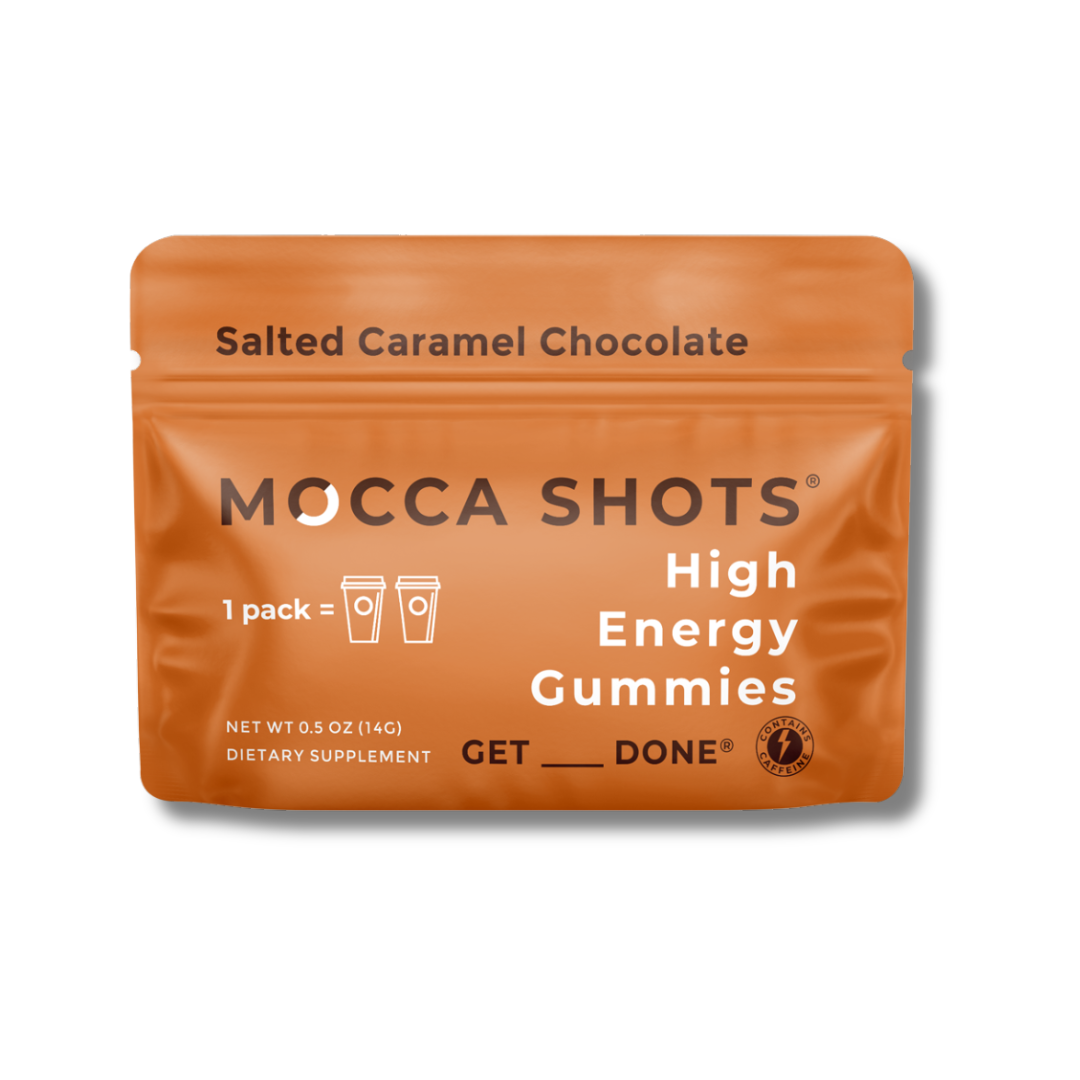 Mocca Shots Salted Caramel Chocolate Caffeine Gummy |12-Pack