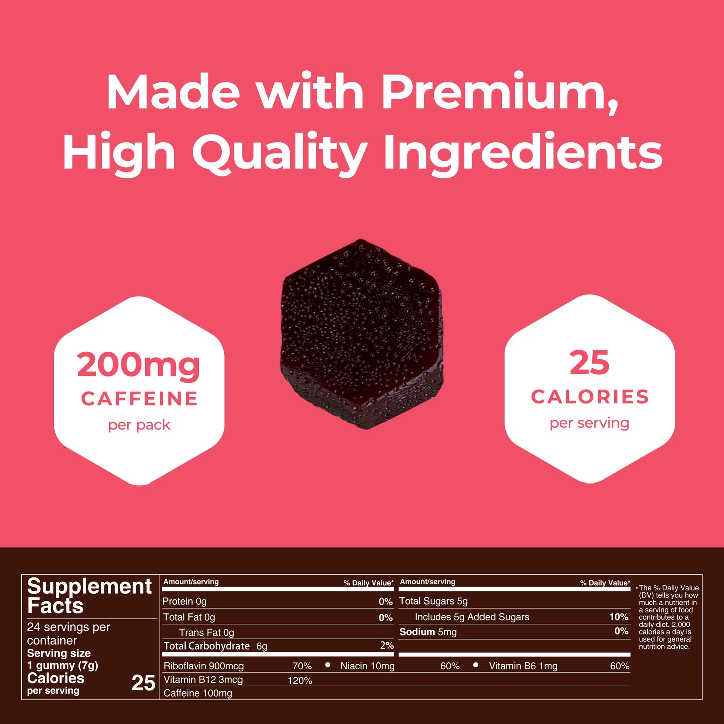 Mocca Shots Chocolate Raspberry Caffeine Gummy |12-Pack