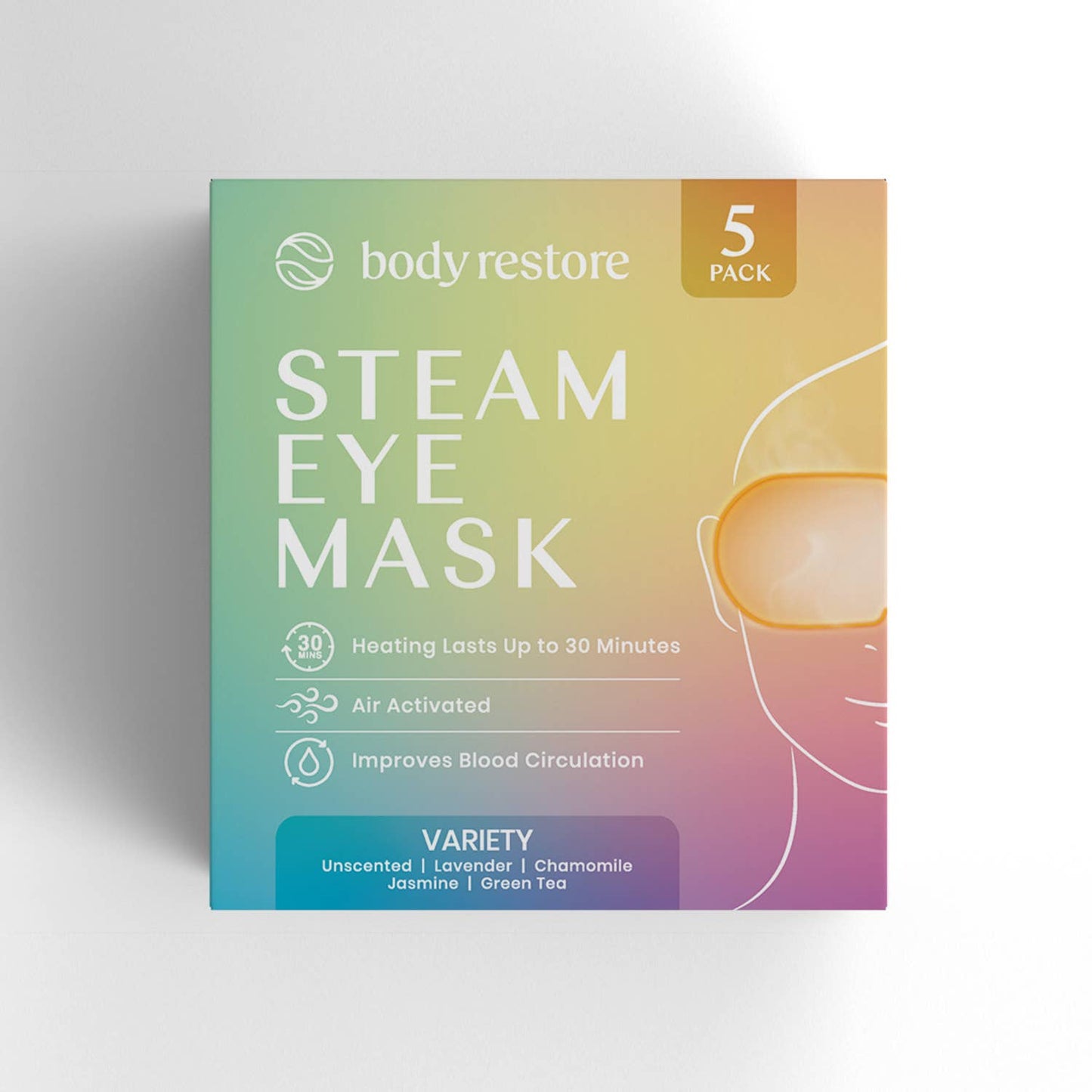 BODY RESTORE Steam Eye Mask Spa Relax Five Packs or Single: SINGLE Green Tea