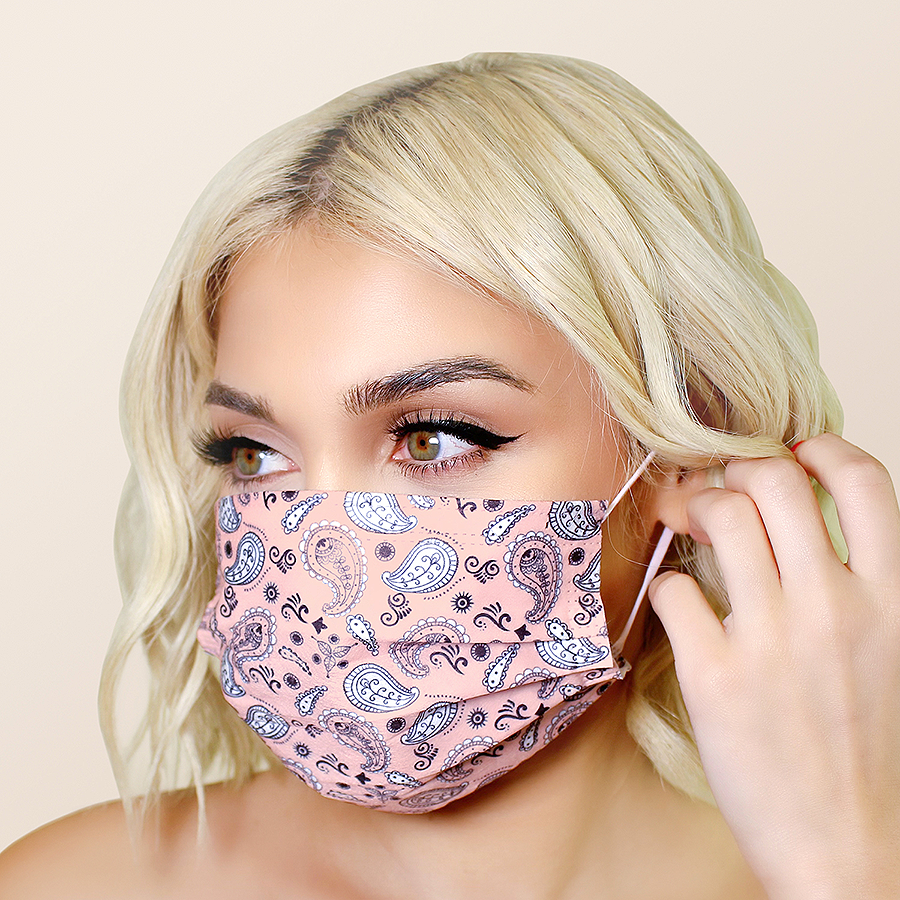 Paisley Face Masks 20pk 3ply Disposable, Non-medical