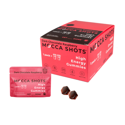 Mocca Shots Chocolate Raspberry Caffeine Gummy |12-Pack