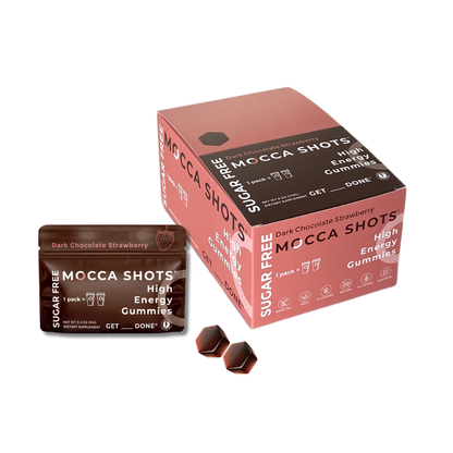 Mocca Shots Energy Gummies SUGAR FREE | 12-Pack, Strawberry