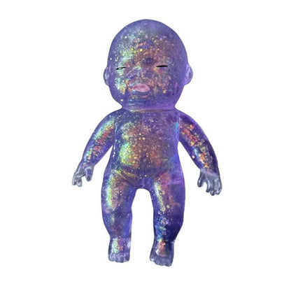 Glitter Jelly Doll Squishy Toy Soft Squeeze Stress Relief: Pink Glitter Doll Squishy / 14cm/5.5inch