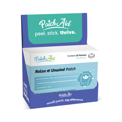 Relax & Unwind Patch - Stress Relief & Relaxation Support: 12-Pack with Display Case
