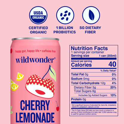 Cherry Lemonade Sparkling Prebiotic + Probiotic Drink